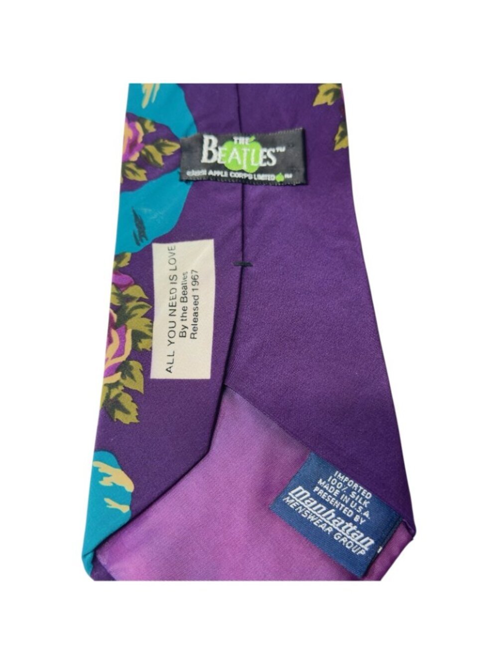 The Beatles Silk Tie 1991 All You Need Is Love Apple Records Vintage Neckwear - Picture 5 of 5